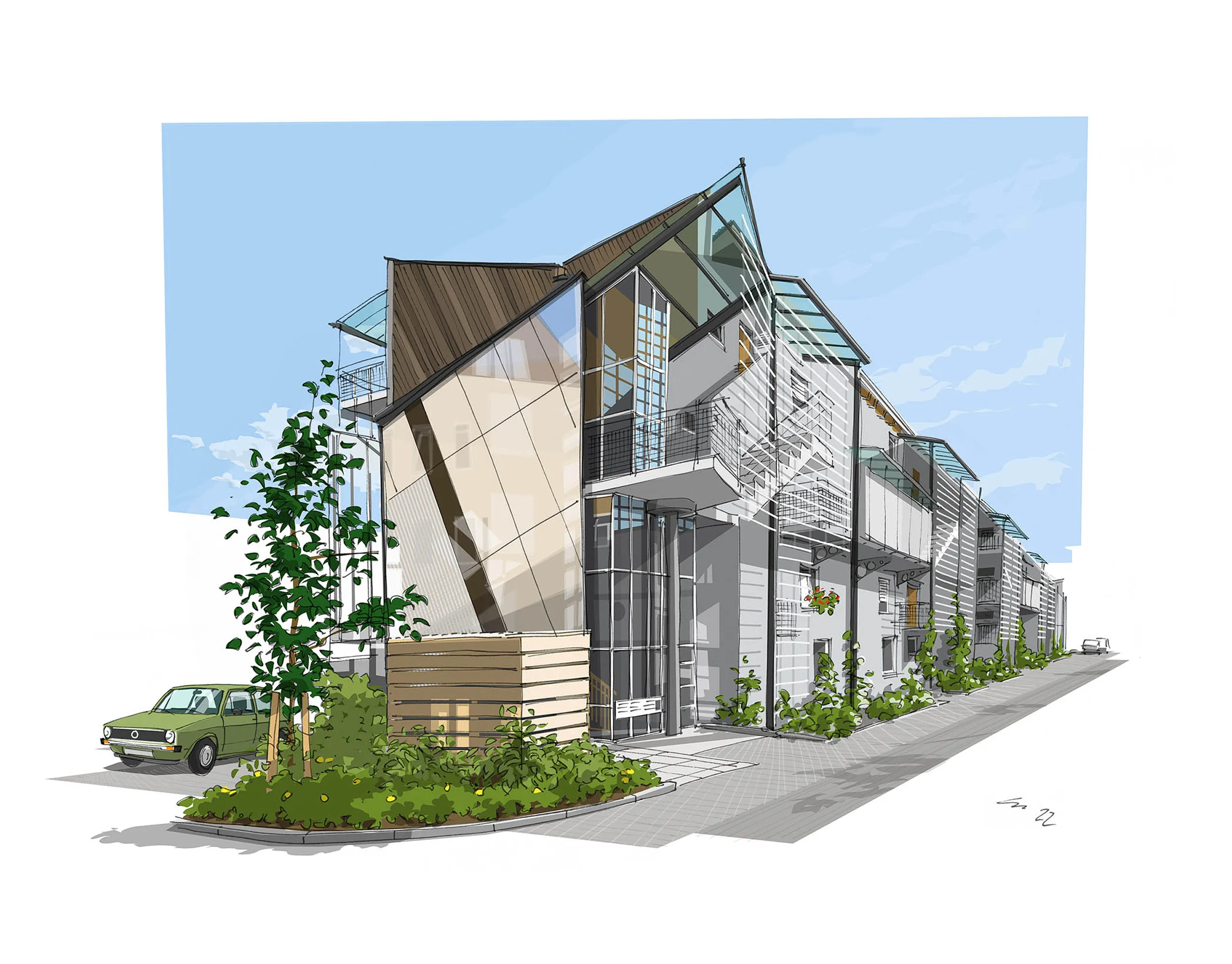 Zeichnung von Kramm & Strigl Darmstadt